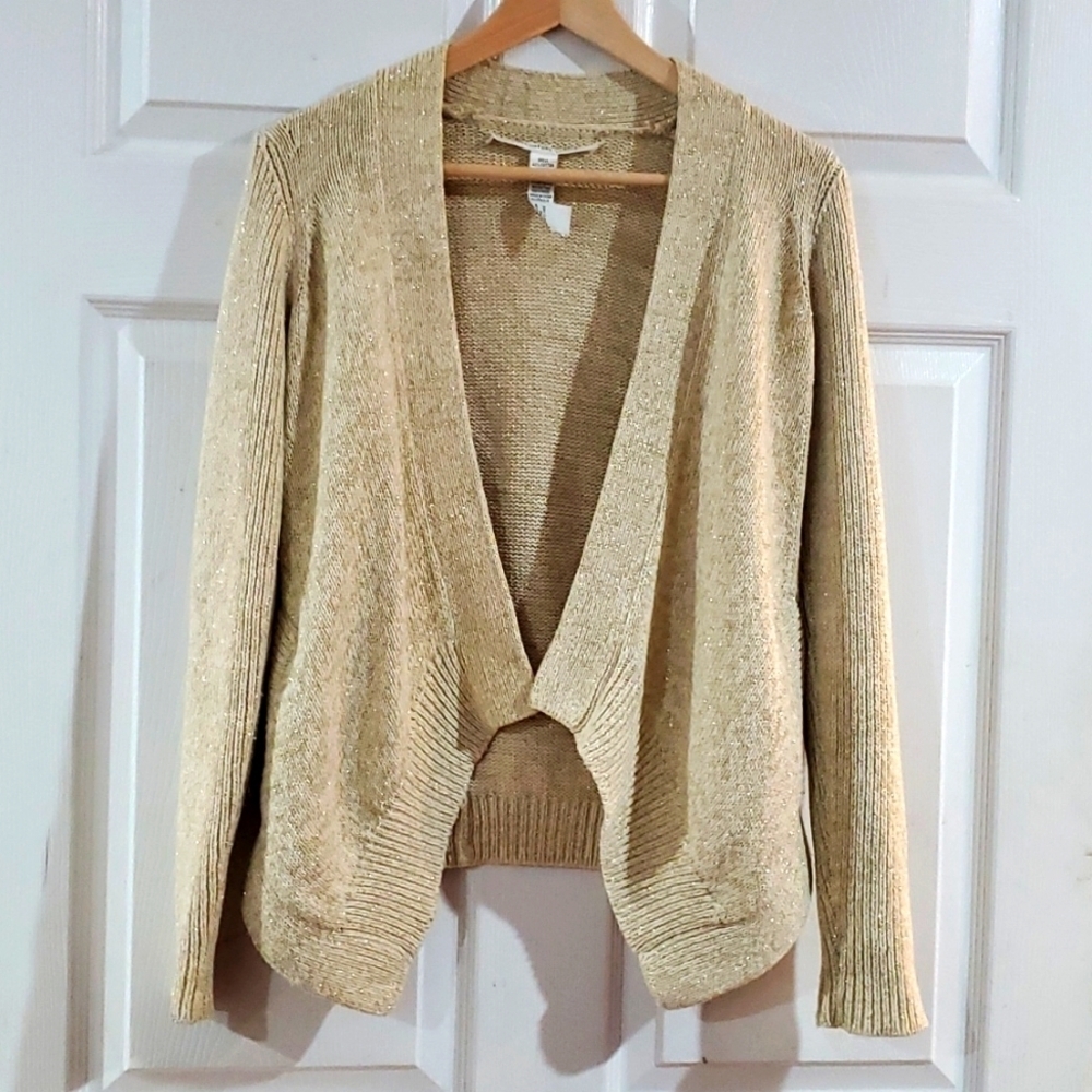 Diane Von Furstenberg Sweater Wool Blend Metallic Pockets 0-2